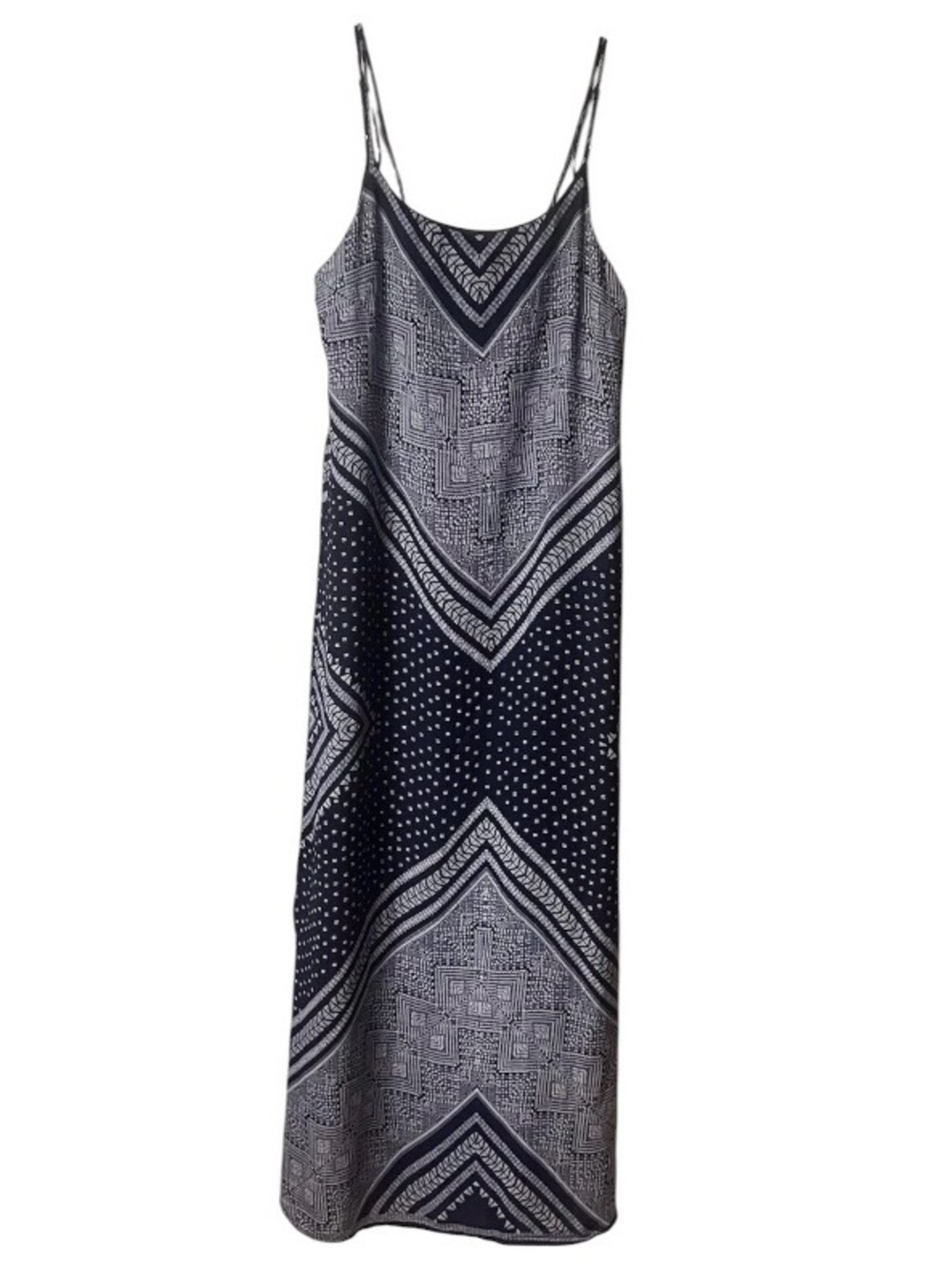Dress ~ Women’s ~ Medium~ Sleeveless ~ Straps ~ Long ~ Navy Blue & White ~ Maxi